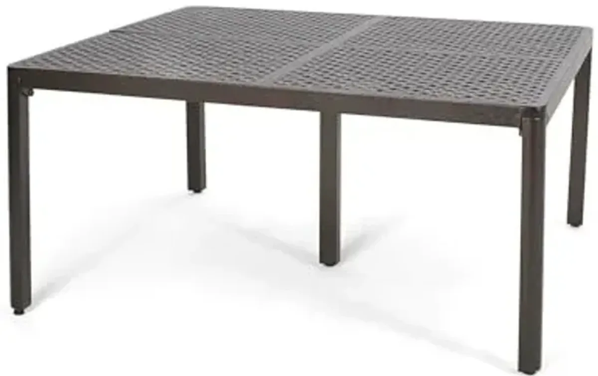 Christopher Knight Home Tahoe Dining Table, 61.25 "W x 61.25 "D x 29 "H, Hammered Bronze