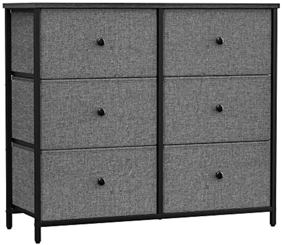 SONGMICS 6-Drawer Dresser and 4-Drawer Chest Bundle, Metal Frame Fabric Storage Organizers