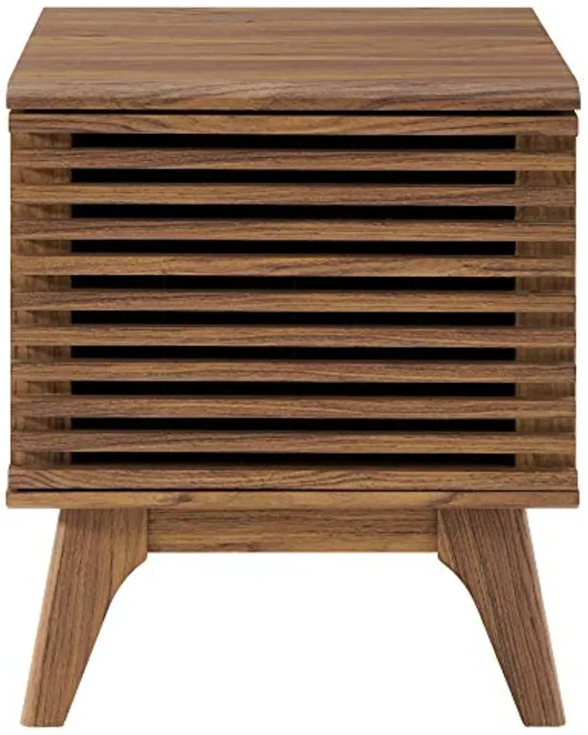 Casafoyer Mid-Century Vinyl Record Display Stand | Walnut Grain | Ample Storage