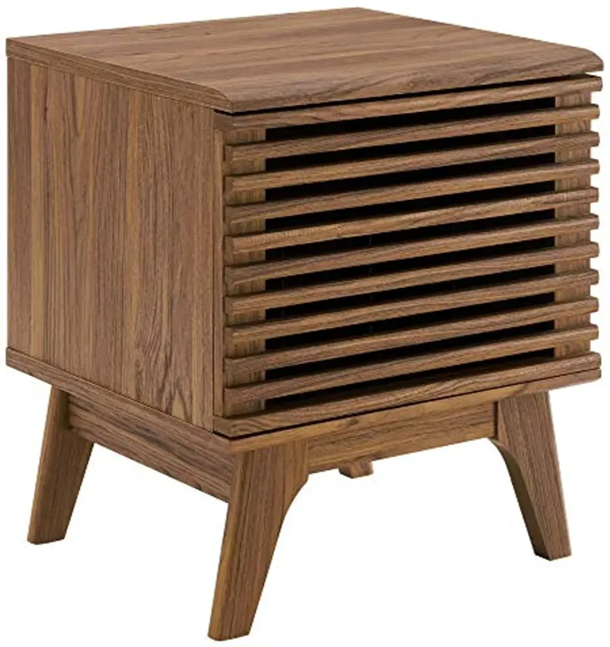 Casafoyer Mid-Century Vinyl Record Display Stand | Walnut Grain | Ample Storage