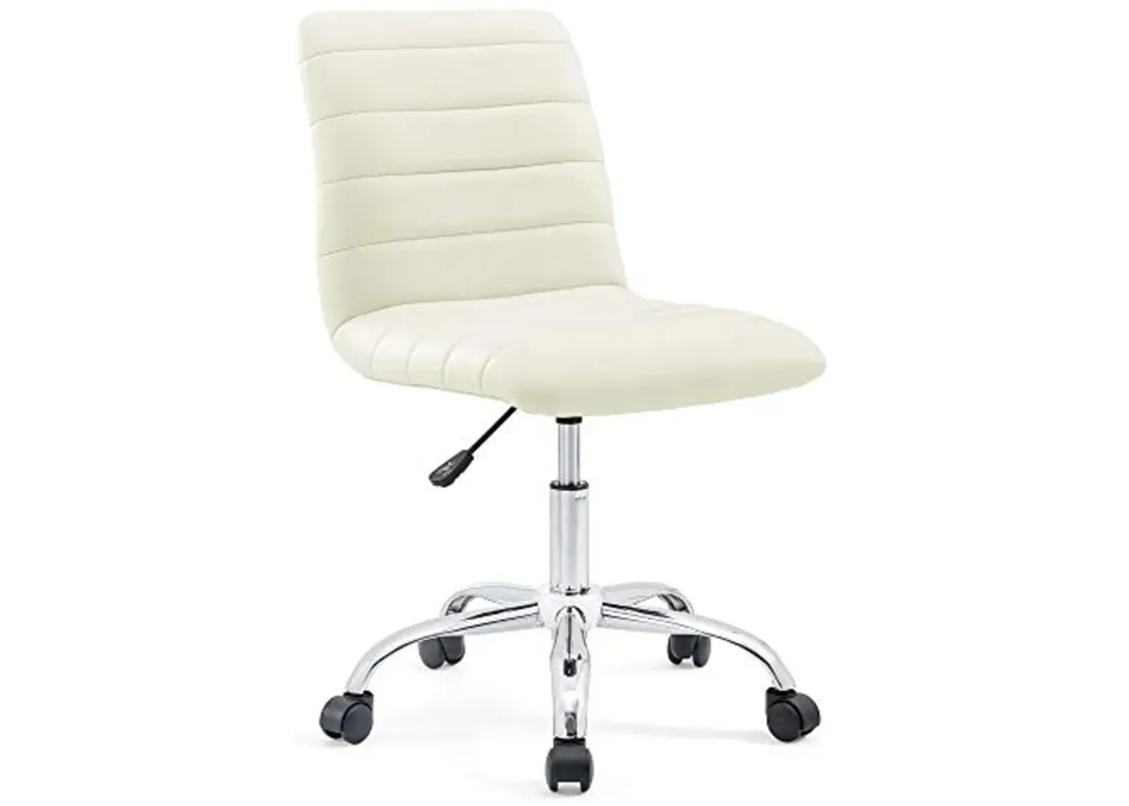 Casafoyer Ripple Armless Office Chair | Chrome Frame | Adjustable Height | 360 Swivel