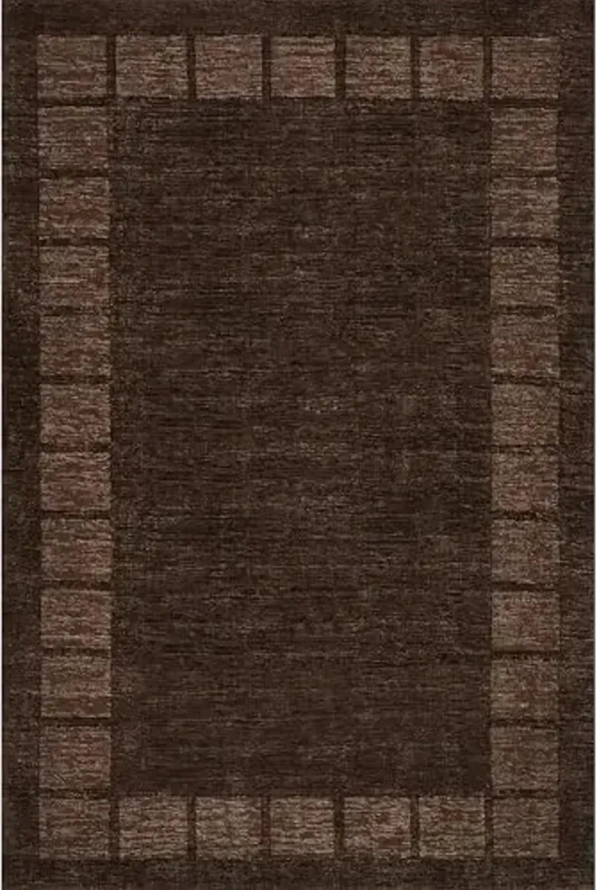 Rugs USA 7'6" x 9'6" Petra High-Low Wool-Blend Indoor Area Rug, Contemporary Style for Living Room, Bedroom, Office, Entryway, Hallway, Truffle Brown