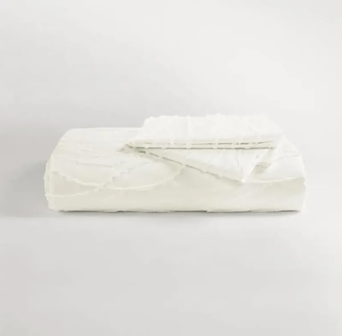 Lush Decor Jacquard Wave Duvet Cover Set, 3 Piece Set, King, Soft White - Textured Bedding Set - Tufted Clip Jacquard Design - White Duvet Cover - Cottage & Coastal Bedroom Decor