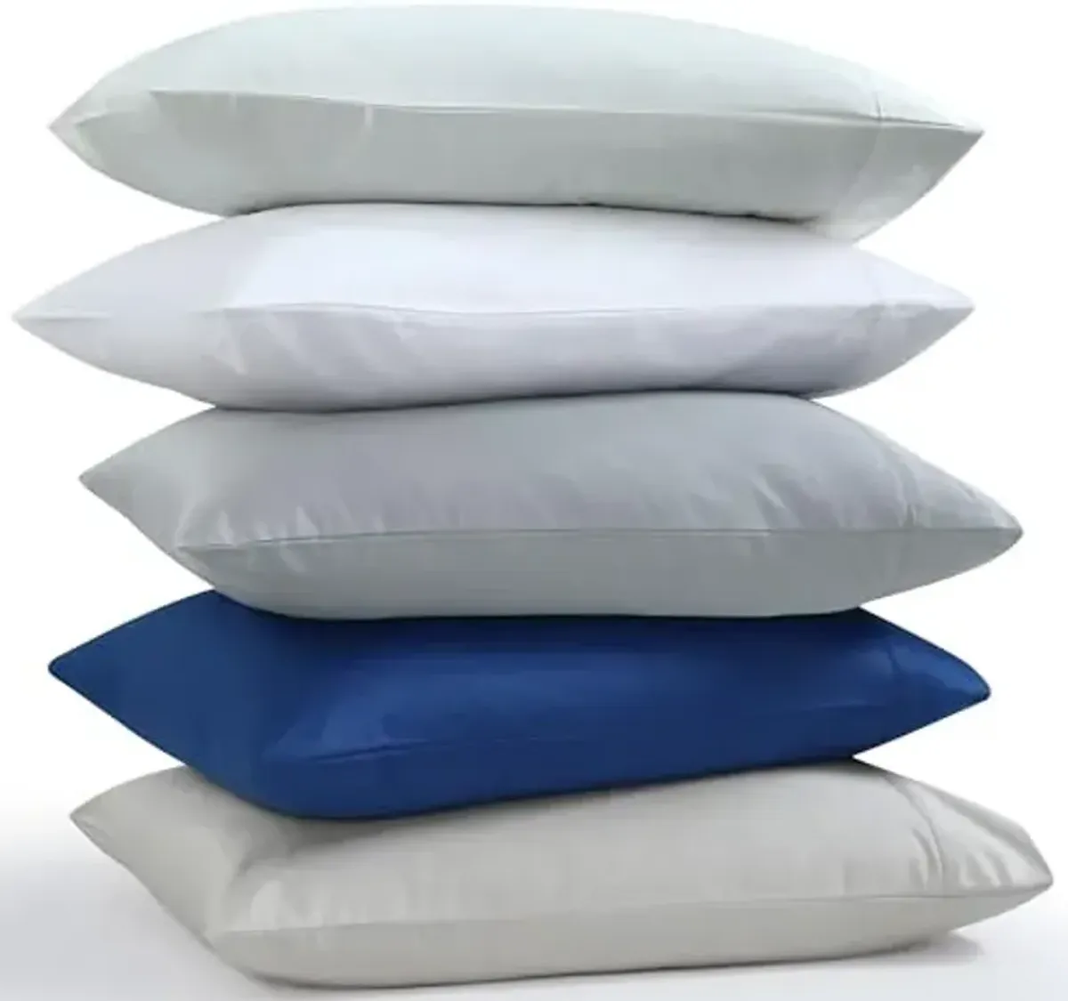 Tribeca Living 1000 Thread Count Egyptian Cotton King Pillowcases, Luxurious and Ultra Soft Sateen Weave, Set of 2, Envelope Closure, Hemstitch Detail, Classic Blue