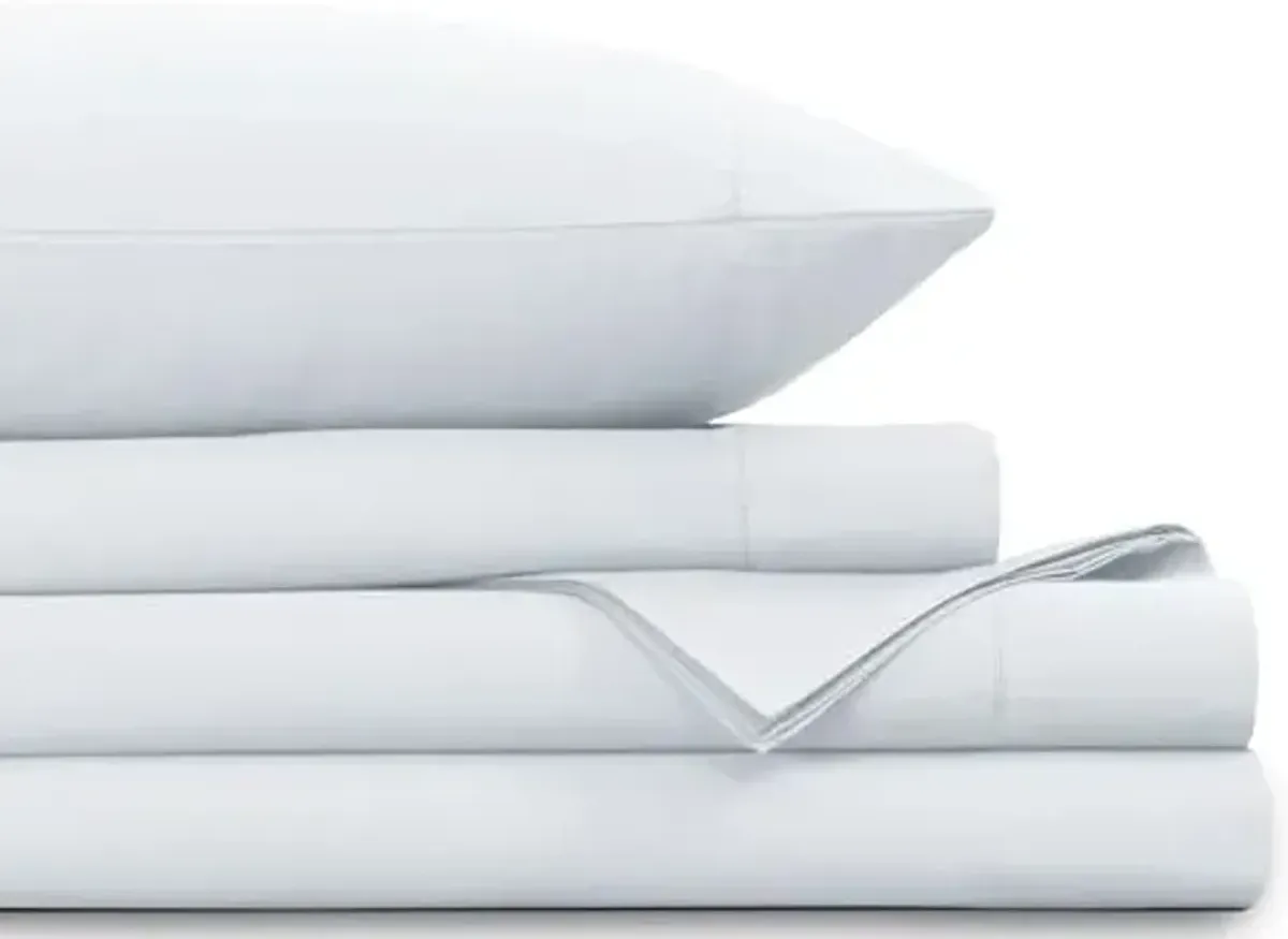 Tribeca Living 1000 Thread Count Egyptian Cotton King Pillowcases, Luxurious and Ultra Soft Sateen Weave, Set of 2, Envelope Closure, Hemstitch Detail, White