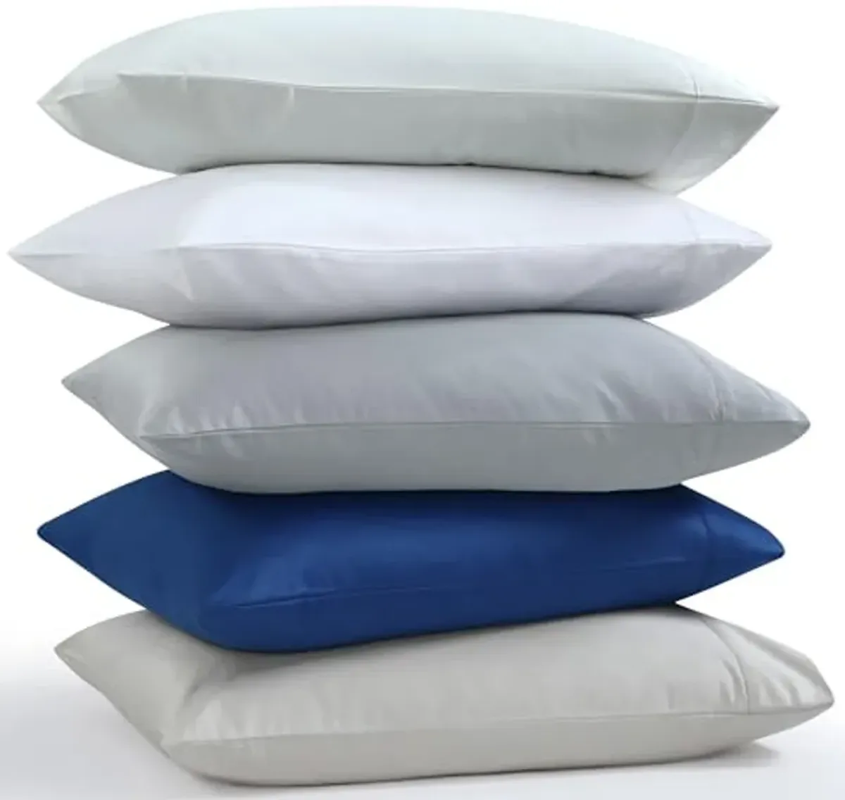 Tribeca Living 1000 Thread Count Egyptian Cotton King Pillowcases, Luxurious and Ultra Soft Sateen Weave, Set of 2, Envelope Closure, Hemstitch Detail, Mist Grey