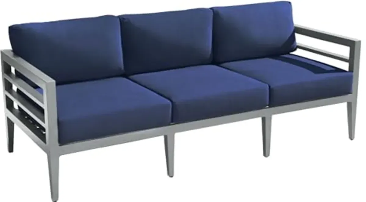 Abbyson Living Belamar 1 (2-Pack), Blue Fabric and Gray Frame Sofa and Armchairs