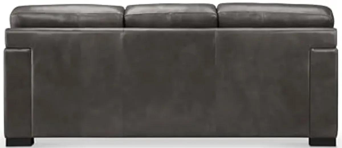 Abbyson Living Astoria 2-PC Top Grain Leather Sofa and Loveseat Set, Gray