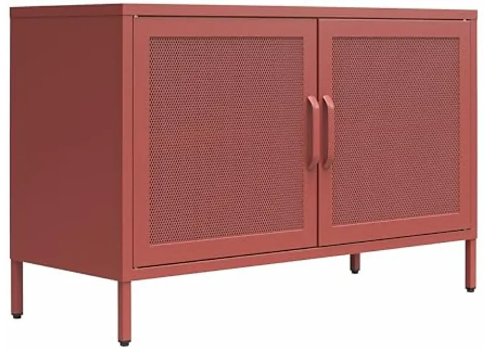 Novogratz Channing 2 Door Storage Cabinet-Mesh Metal Locker, Terracotta