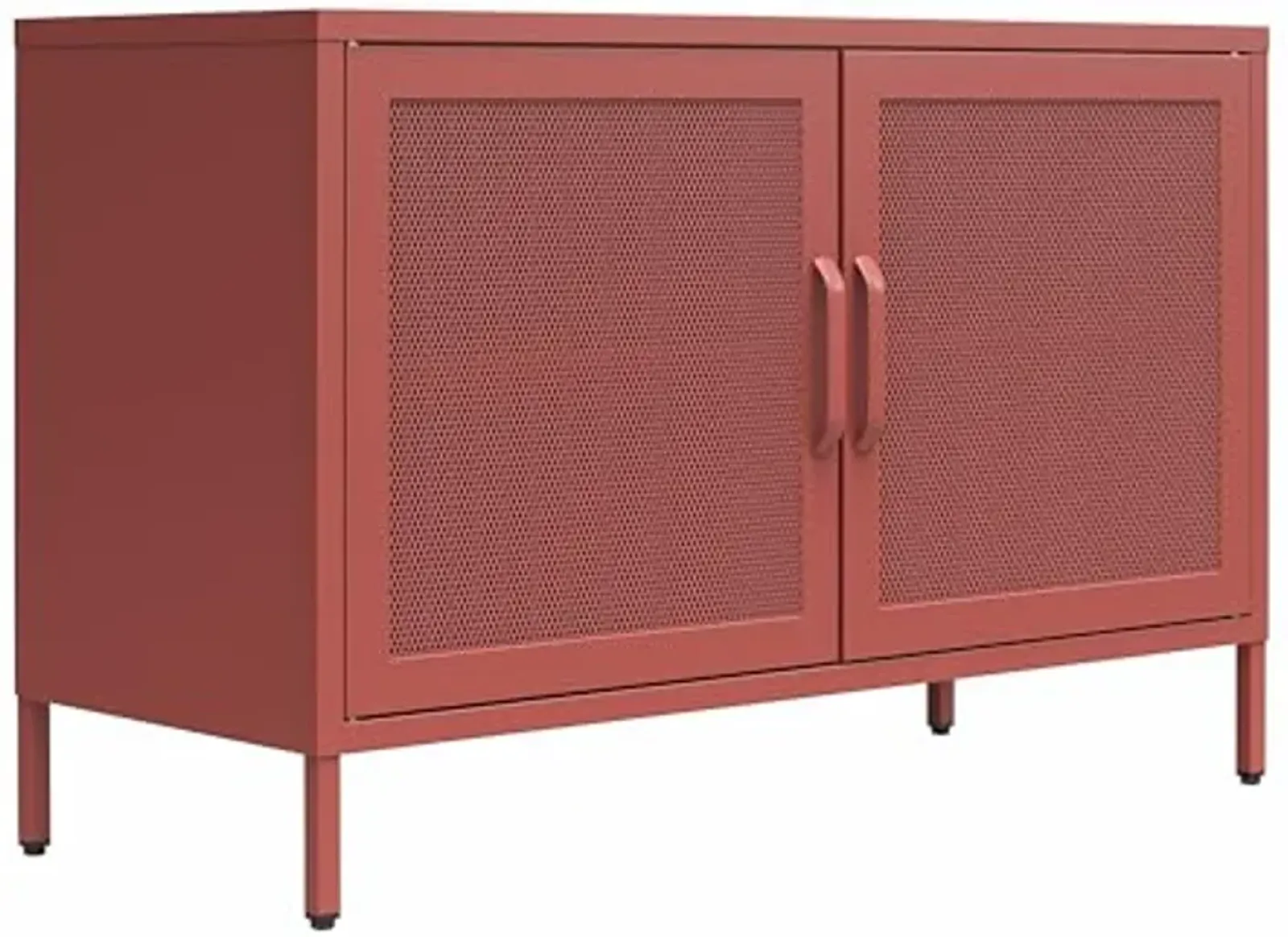 Novogratz Channing 2 Door Storage Cabinet-Mesh Metal Locker, Terracotta