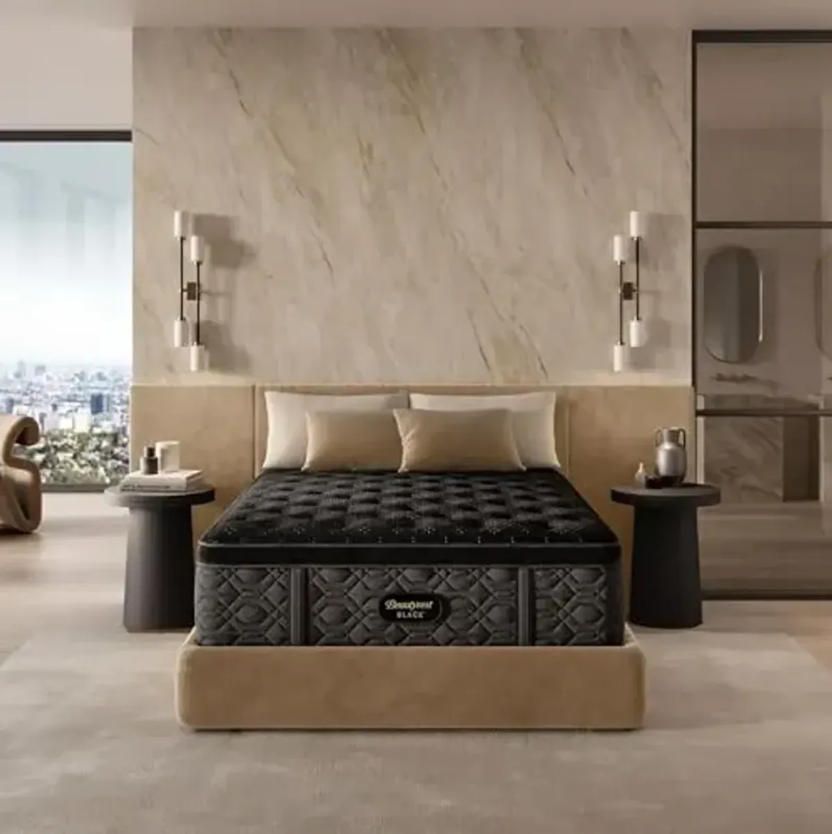 Beautyrest Black Series Three 16.75" Plush Pillow Top King Mattress - Breathable, Cooling, and Supportive - CertiPUR-US Certified, 100-Night Sleep Trial, and 10-Year Limited Warranty