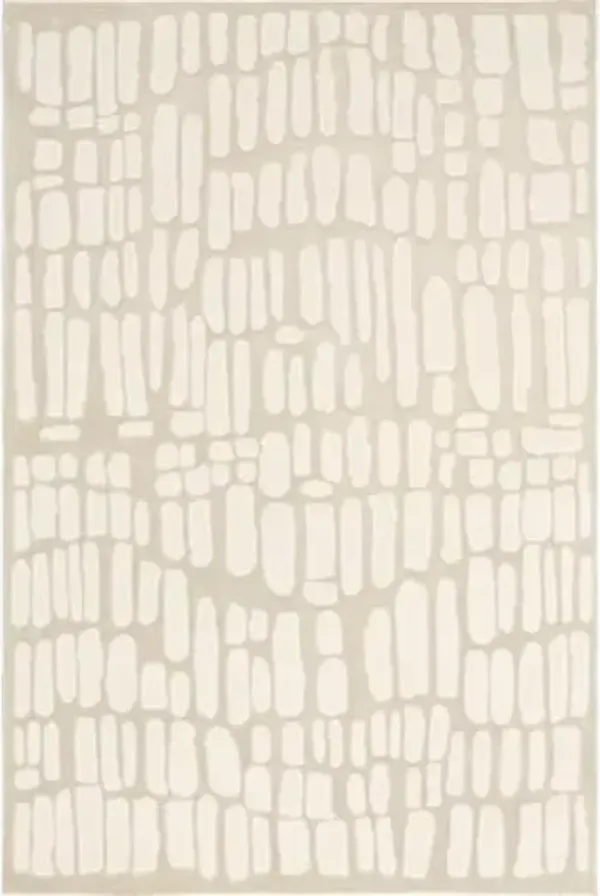 nuLOOM Belen Cream, 4' x 6', Abstract, Recycled Polyester, Soft and Smooth, High Traffic, Stain Resistant, Easy Clean, Durable Washable Area Rug for Bedroom, Living Room, Dining, Foyer