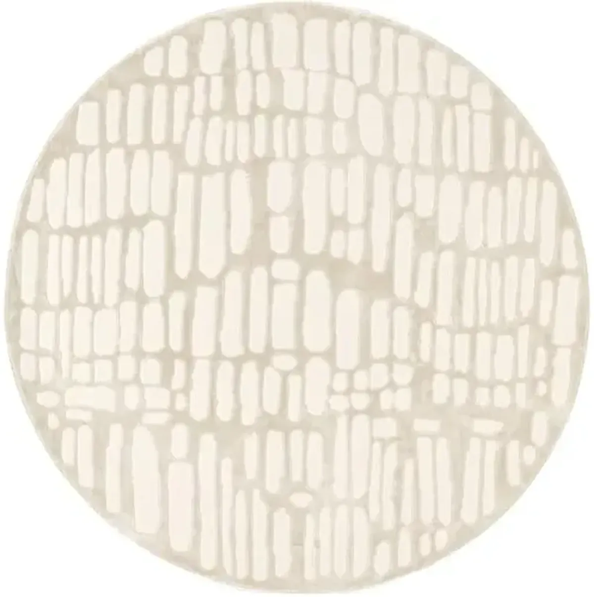 nuLOOM Belen Cream, 6', Abstract, Recycled Polyester Round, Soft and Smooth, High Traffic, Stain Resistant, Easy Clean, Durable Washable Area Rug for Bedroom, Living Room, Dining, Foyer