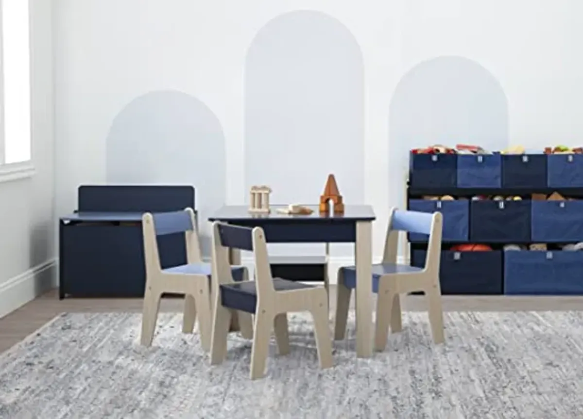 Delta Children GapKids Table, 4 Chairs & Toy Box Set - Navy/Natural