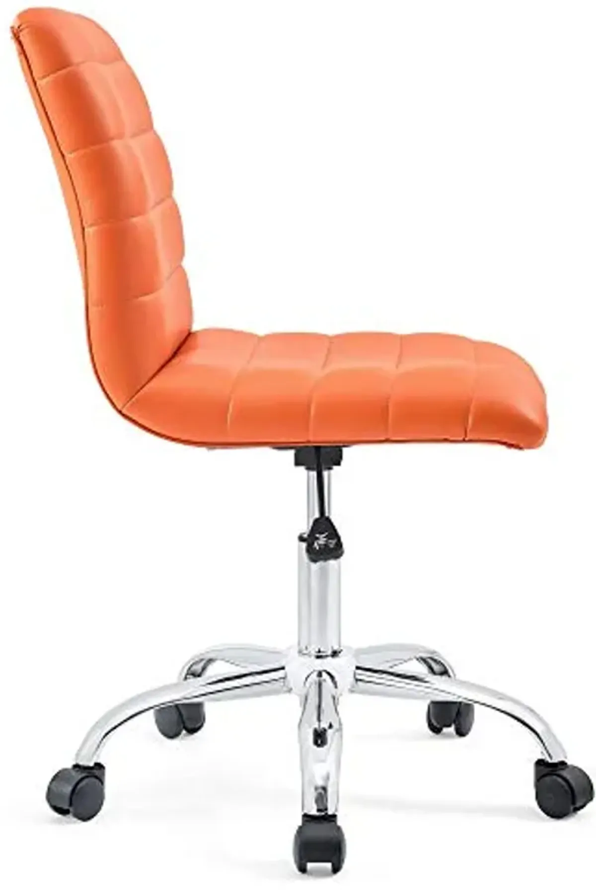 Yardlio Ripple Armless Office Chair | Chrome Frame | Vinyl Upholstery | Height Adjust