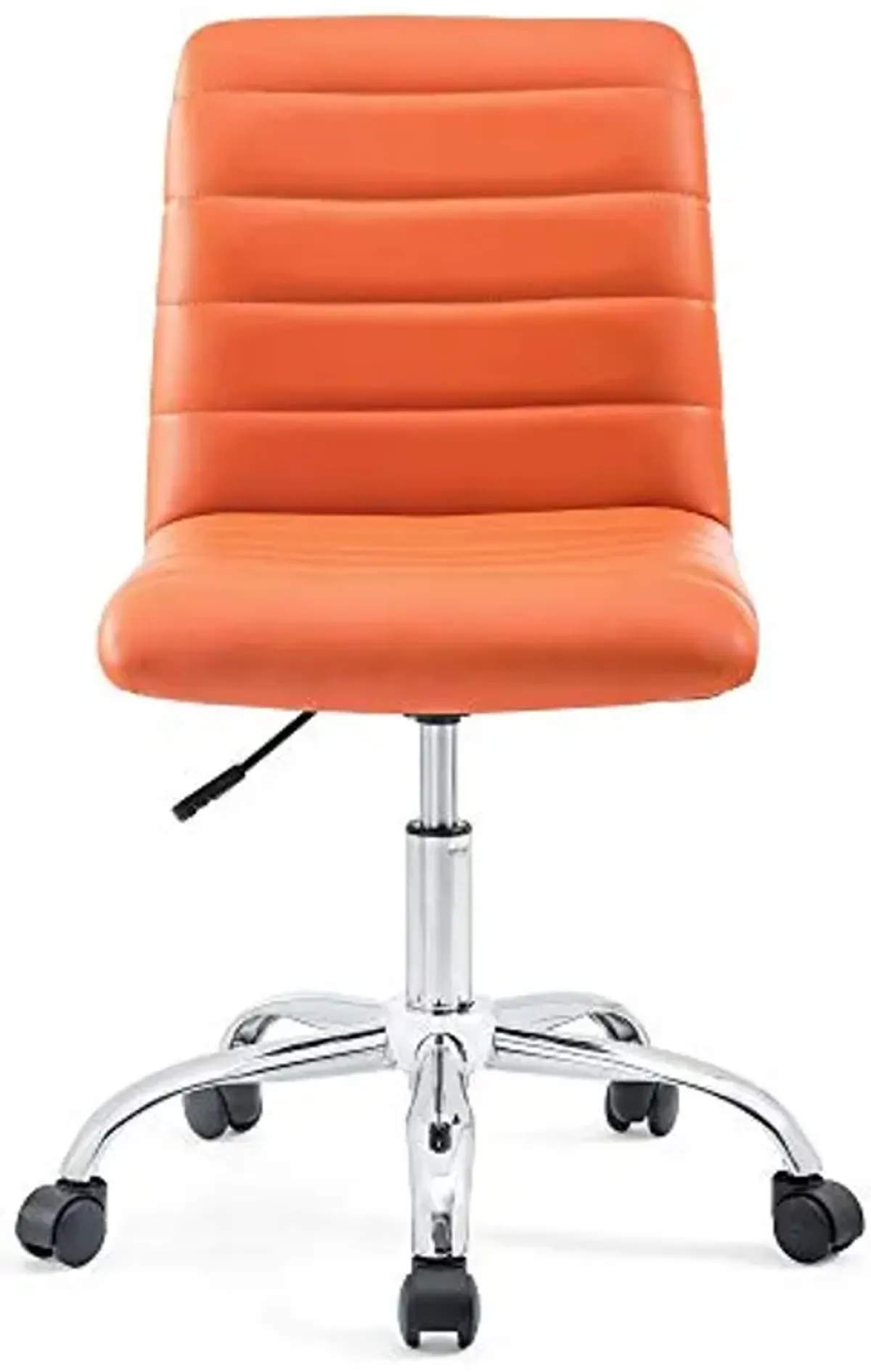 Yardlio Ripple Armless Office Chair | Chrome Frame | Vinyl Upholstery | Height Adjust