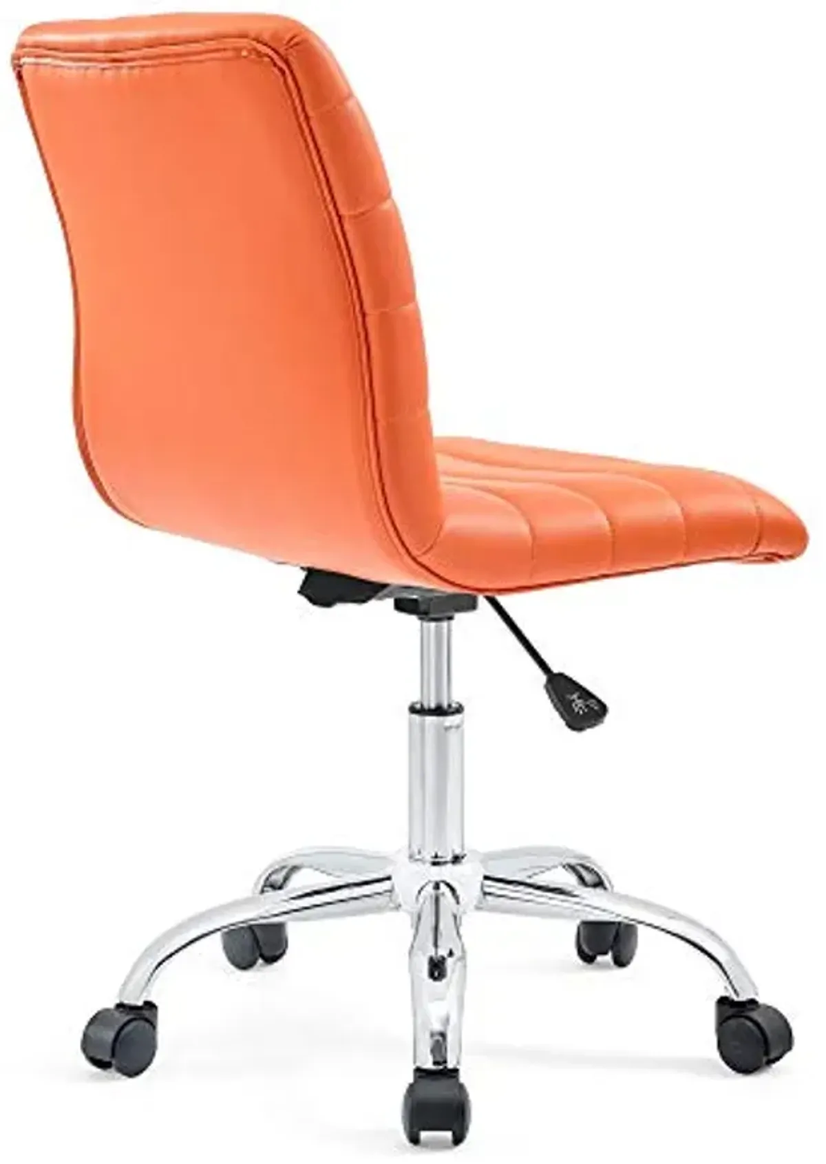 Yardlio Ripple Armless Office Chair | Chrome Frame | Vinyl Upholstery | Height Adjust