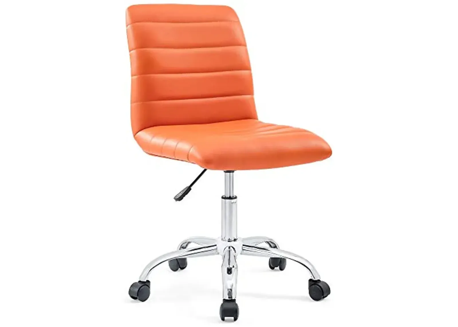 Yardlio Ripple Armless Office Chair | Chrome Frame | Vinyl Upholstery | Height Adjust