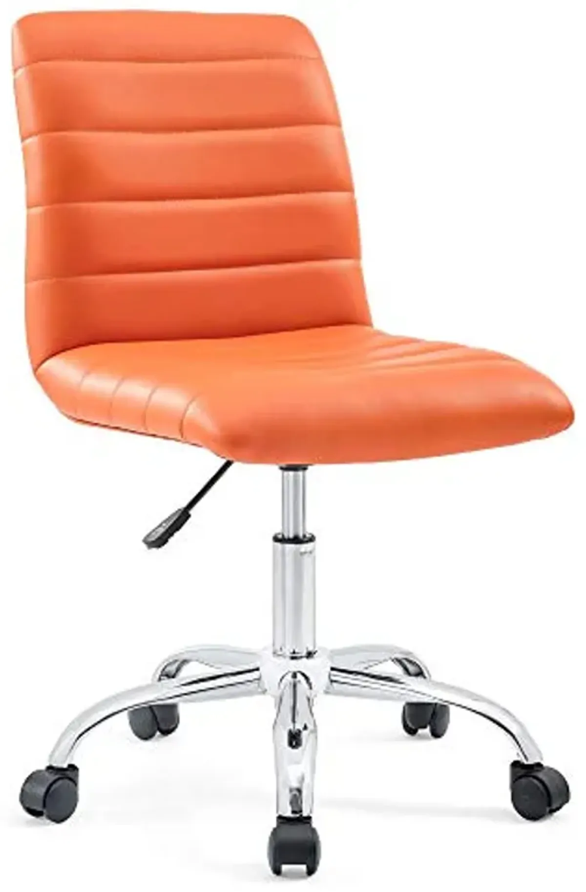 Yardlio Ripple Armless Office Chair | Chrome Frame | Vinyl Upholstery | Height Adjust