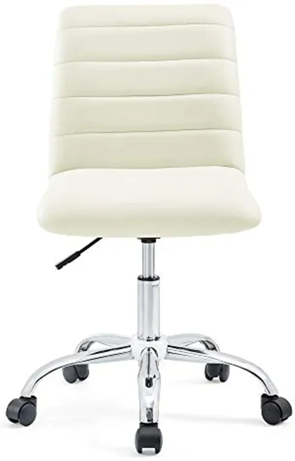 Yardlio Ripple Armless Office Chair | Chrome Frame | Adjustable Height | 360 Swivel