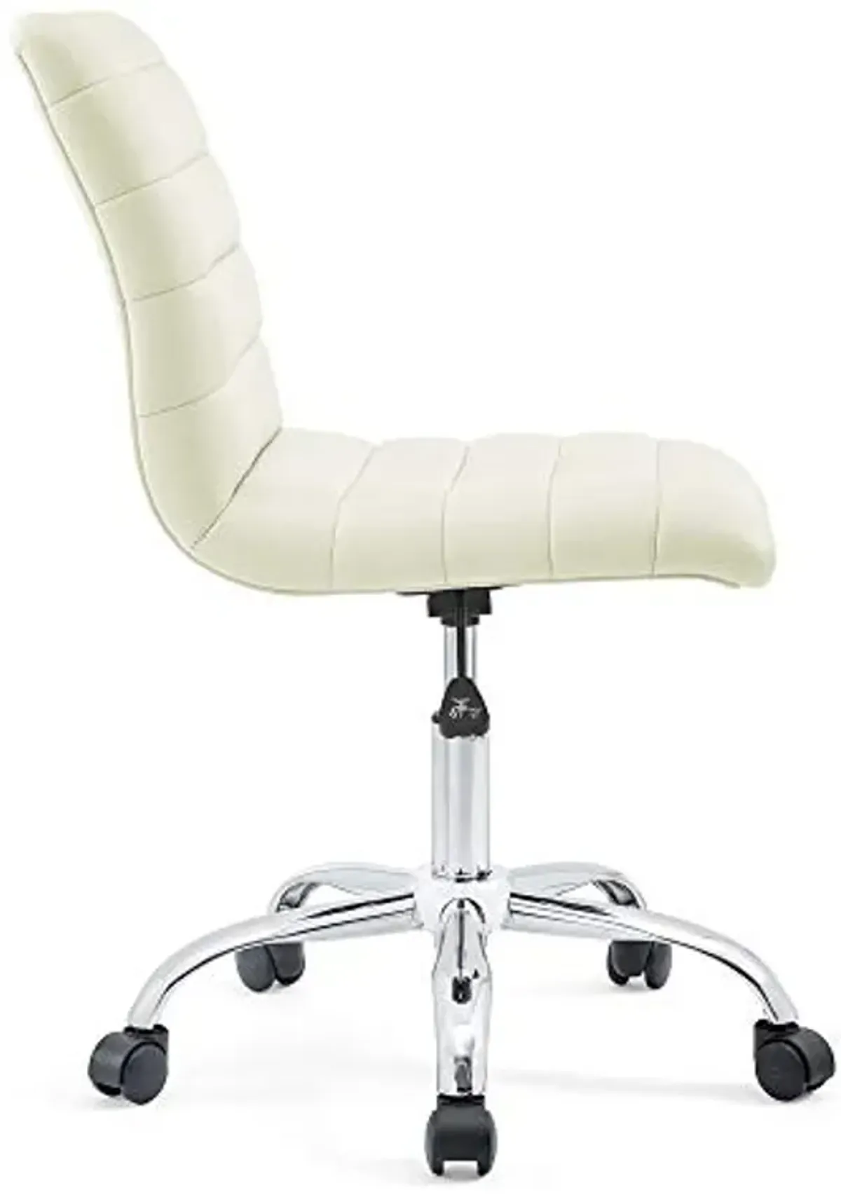 Yardlio Ripple Armless Office Chair | Chrome Frame | Adjustable Height | 360 Swivel