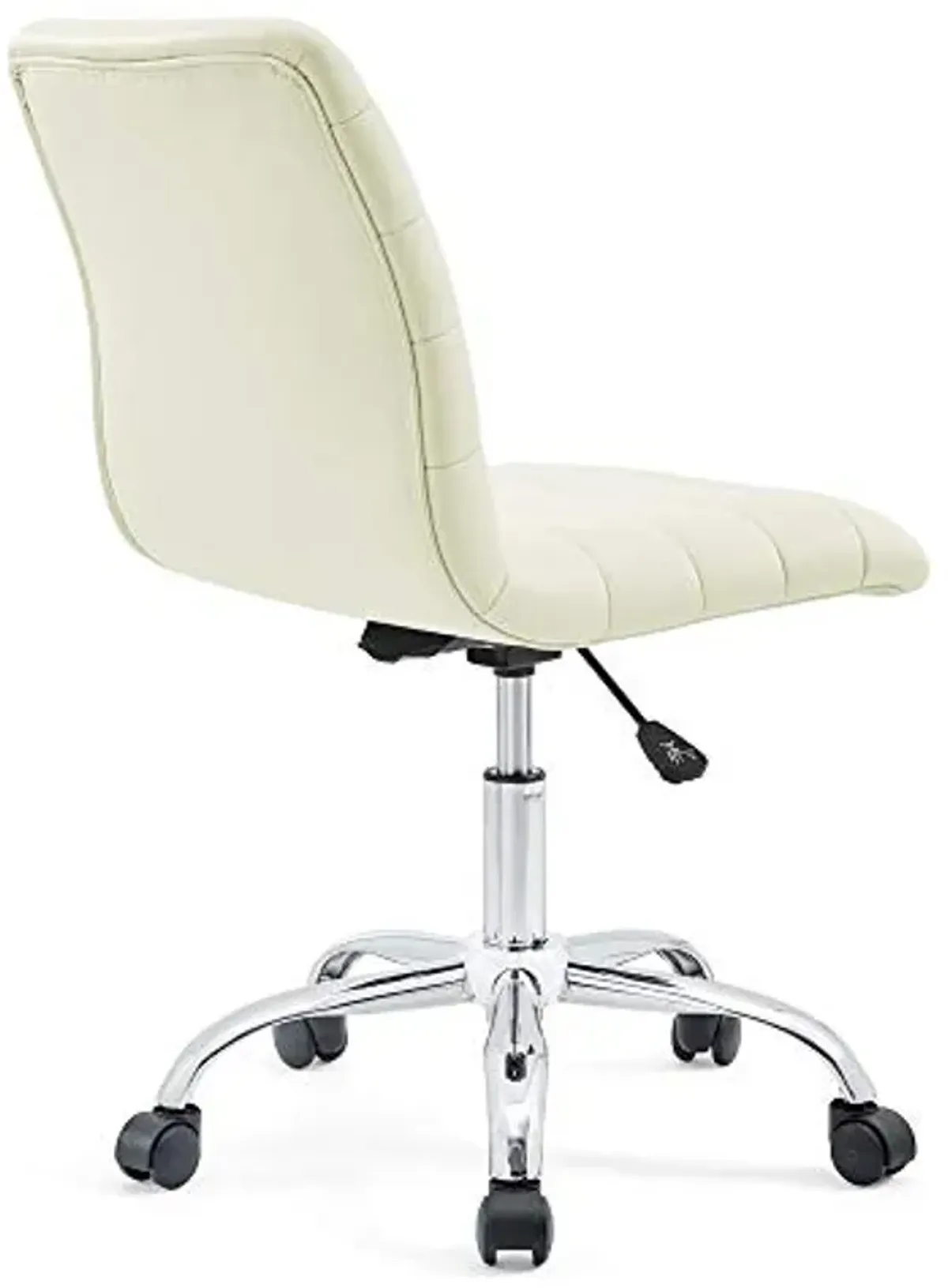 Yardlio Ripple Armless Office Chair | Chrome Frame | Adjustable Height | 360 Swivel