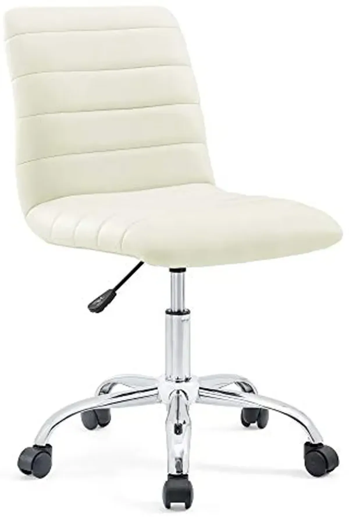 Yardlio Ripple Armless Office Chair | Chrome Frame | Adjustable Height | 360 Swivel