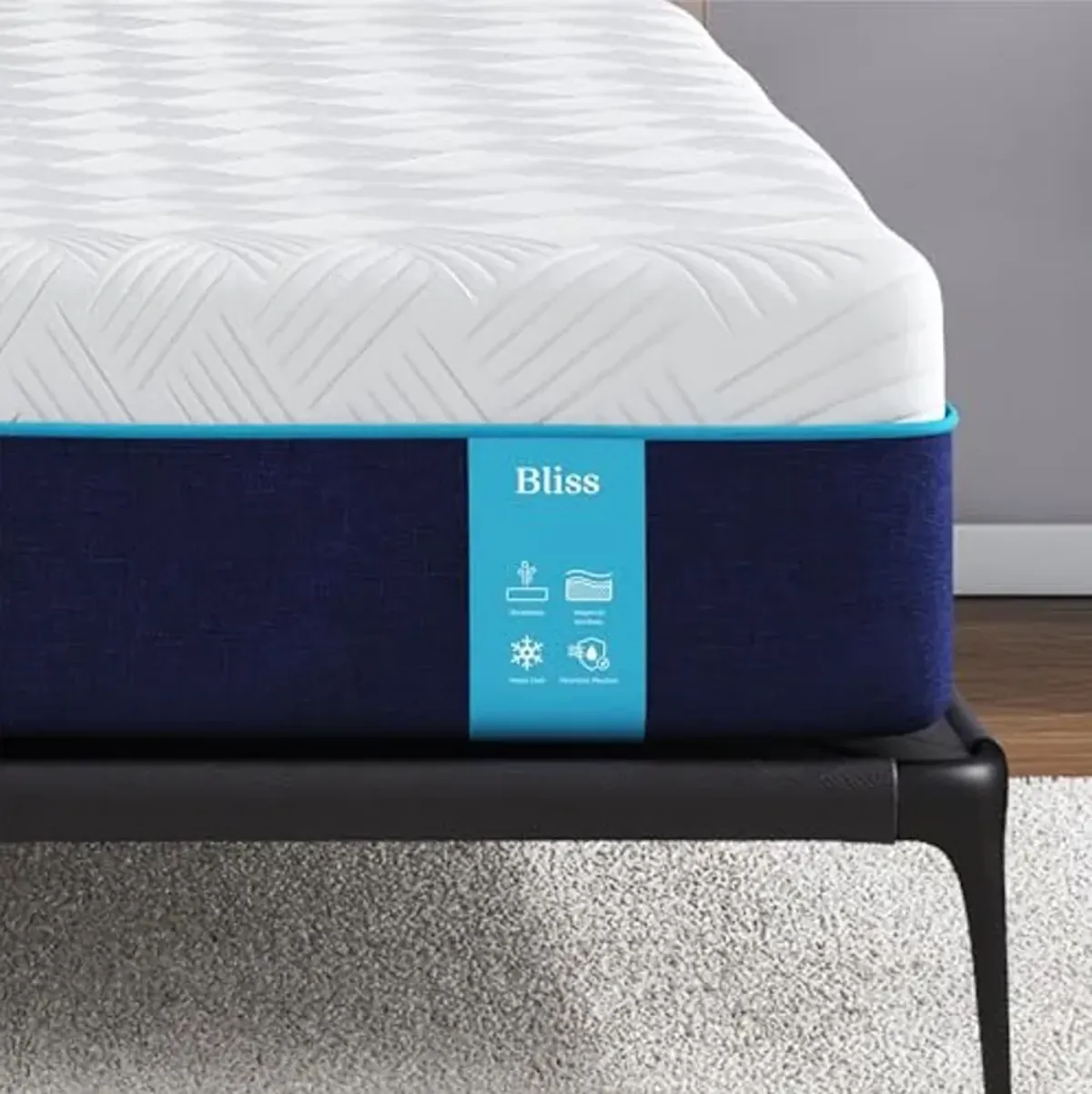 Signature Sleep Bliss 12 Inch Charcoal Cool Gel Memory Foam Mattress-in-a-Box, Medium-Soft, Certipur-US and Oeko-TEX, Full