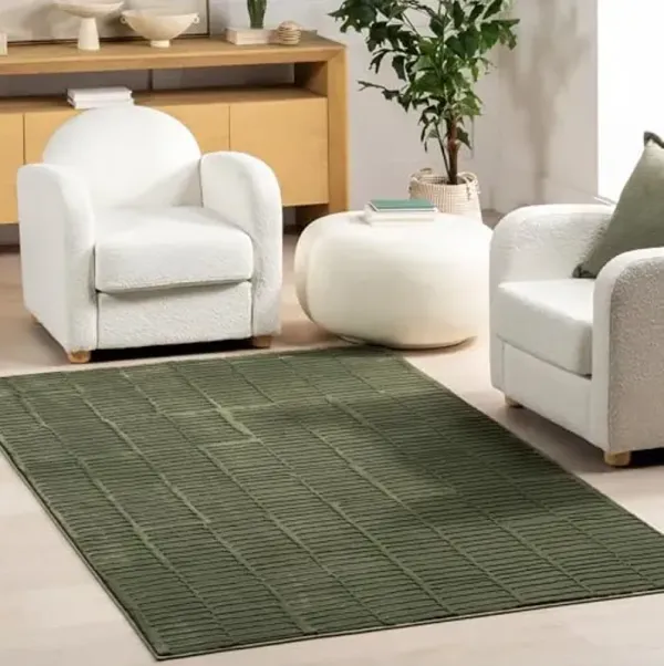 nuLOOM Kailani Green, 5' x 8', Geometric, Soft and Cozy, High Traffic, Stain Resistant, Easy Clean, Durable Washable Area Rug for Bedroom, Living Room, Dining Space, Den, Foyer, Entryway