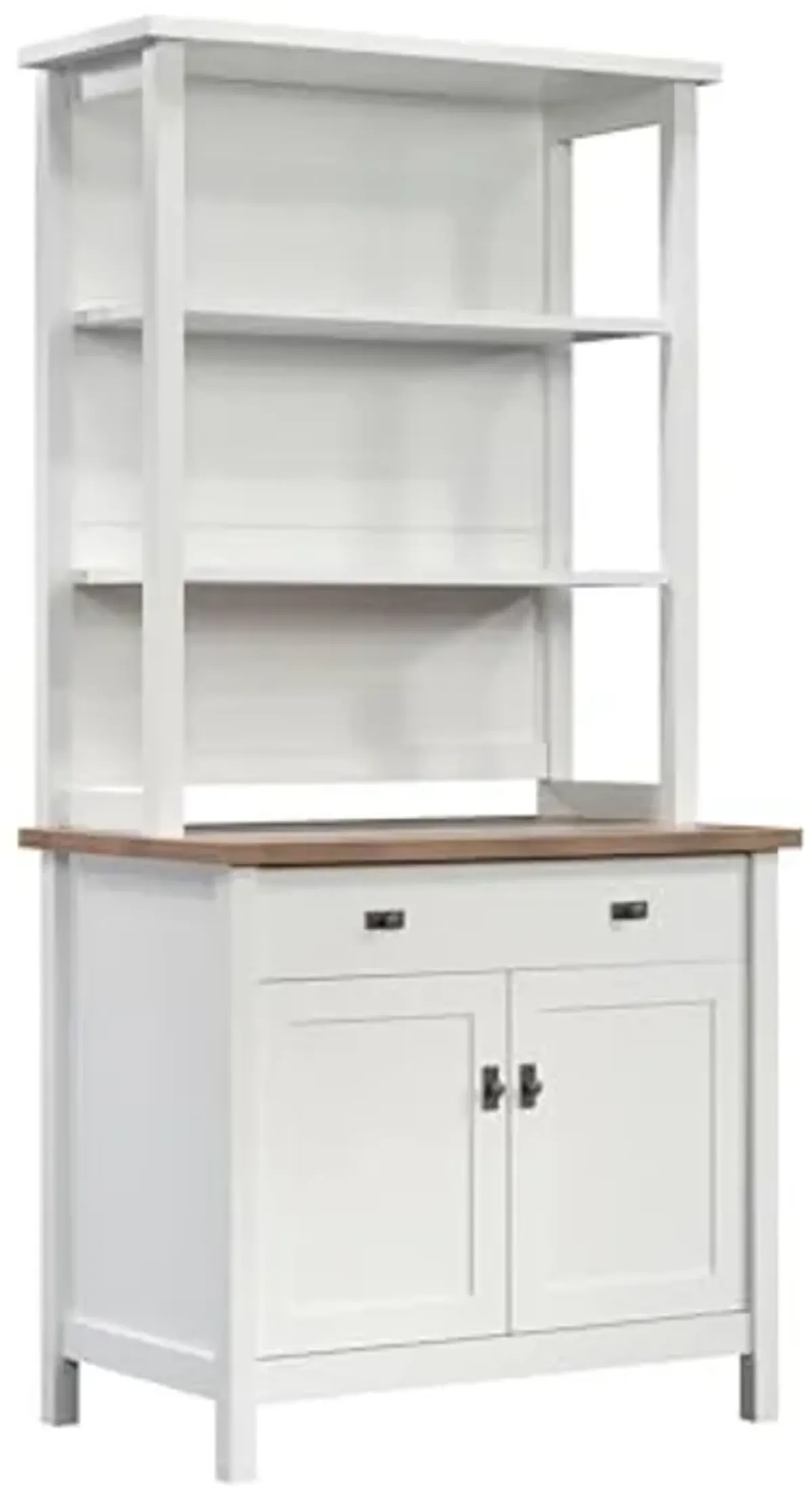 Sauder Cottage Road Library Base w/Hutch Ste, White Finish