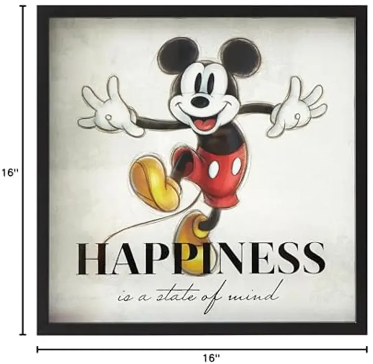 Idea Nuova Disney Mickey Mouse Childrens Dual Layer Wall Hanging Art Décor,16"x16"