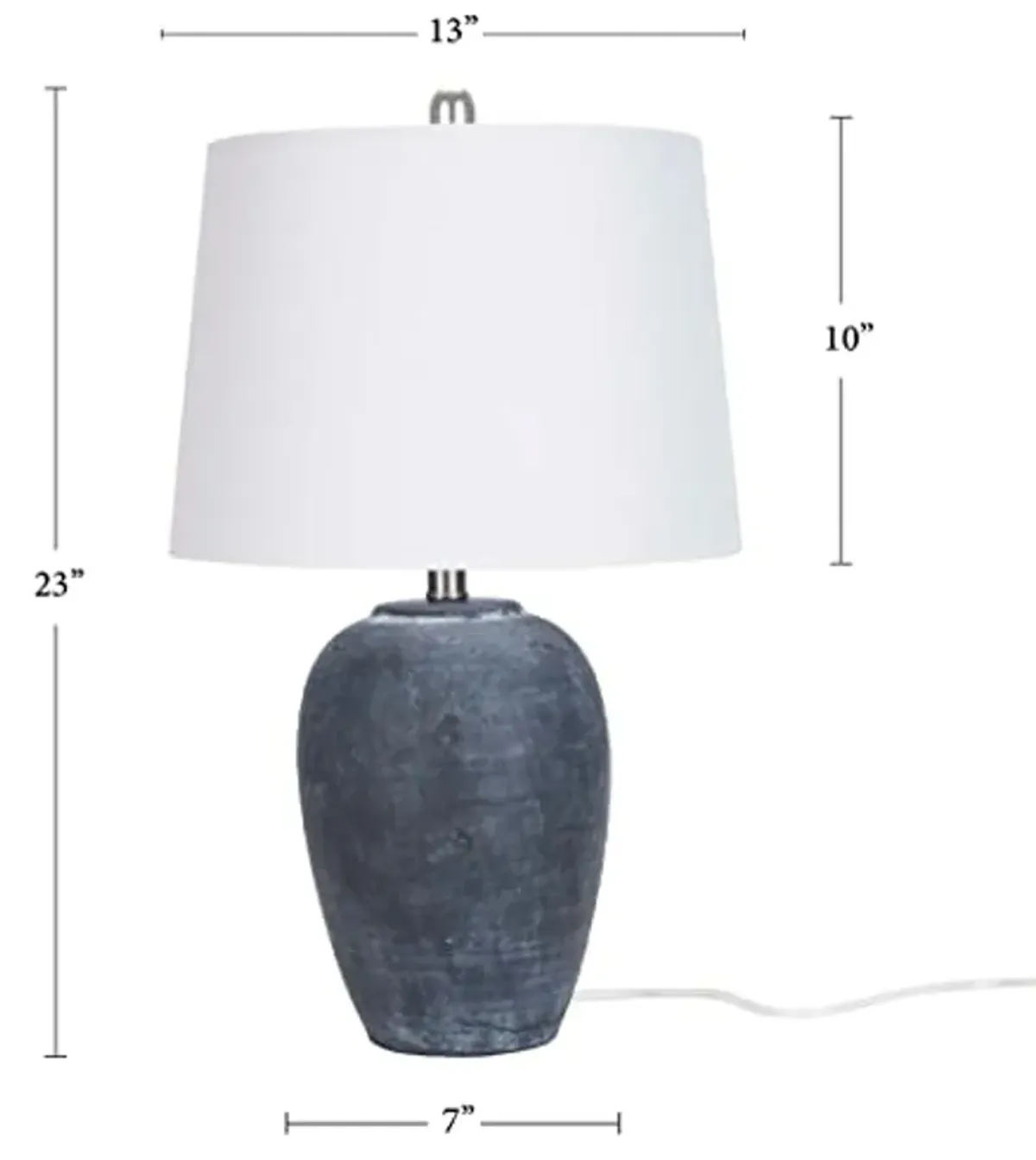 Safavieh 23-inch Grey Ceramic Table Lamp and Nourison 23-inch Black Ceramic Table Lamp Bundle