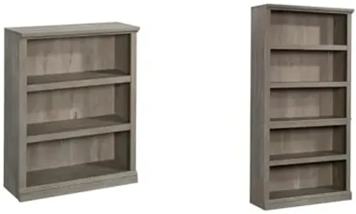 Sauder Miscellaneous Storage Bookcase Bundle with 3-Shelf and 5-Shelf Units, Mystic Oak Finish