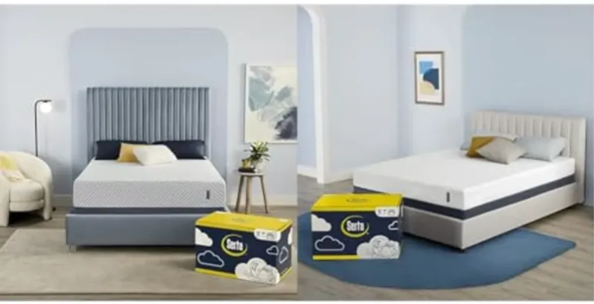 Serta 10" Cooling Gel Memory Foam Twin Mattress & 7" Cooling Gel Memory Foam Twin Mattress Bundle