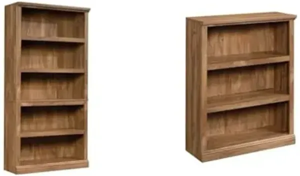Sauder Miscellaneous Storage 5-Shelf & 3-Shelf Bookcases, Sindoori Mango Finish
