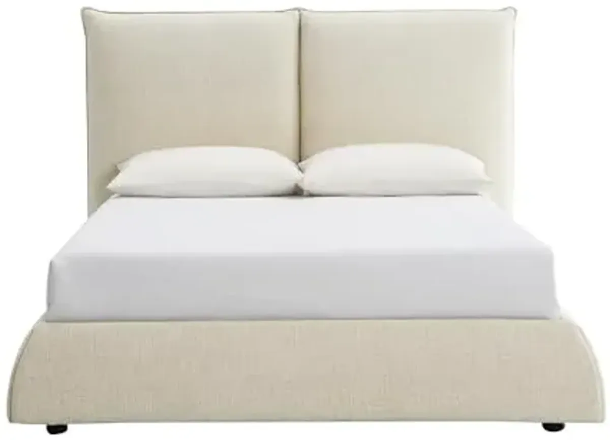 Abbyson Living Elsen Upholstered Queen Bed, Ivory