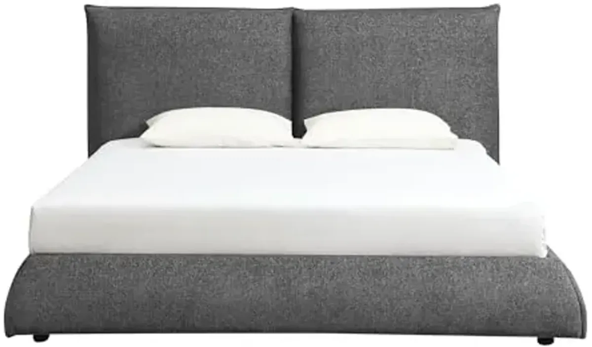 Abbyson Living Elsen Upholstered King Bed, Charcoal