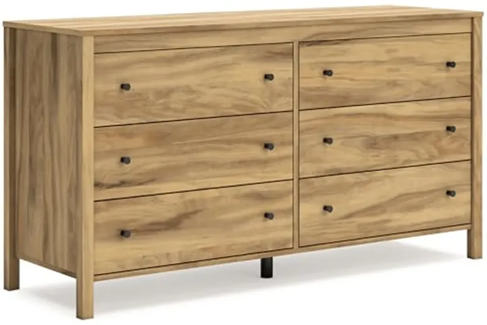 Signature Design by Ashley Bermacy Casual 6-Drawer Dresser with Safety Stop, Light Brown