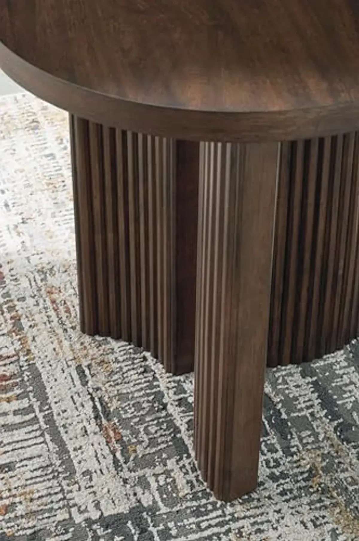 Signature Design by Ashley Korestone Contemporary End Table with Curved Legs, Dark Brown