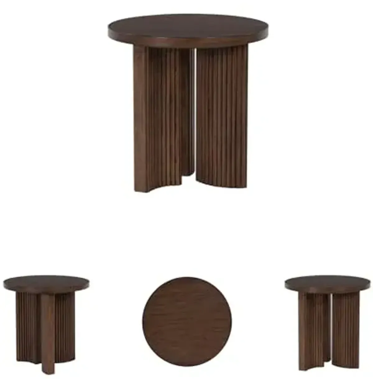Signature Design by Ashley Korestone Contemporary End Table with Curved Legs, Dark Brown
