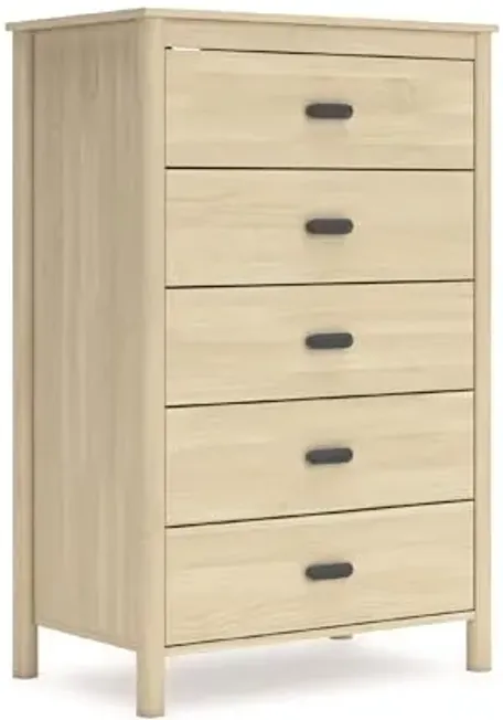 Signature Design by Ashley Cabinella 5 Drawer Tall Dresser, Tan
