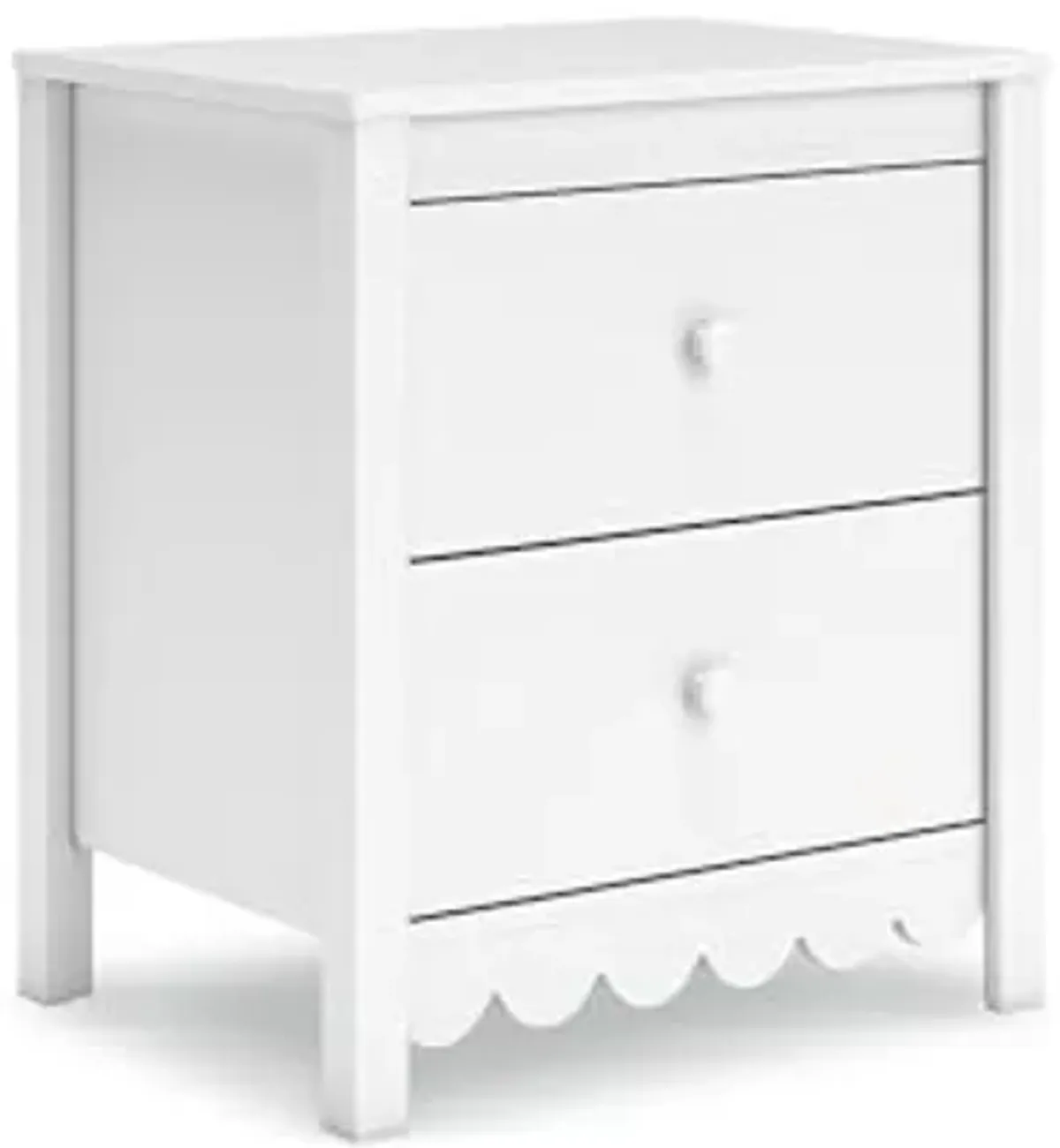 Signature Design by Ashley Hallityn Minimalist 2 Drawer Nightstand for Bedroom, 24.37" Tall, White