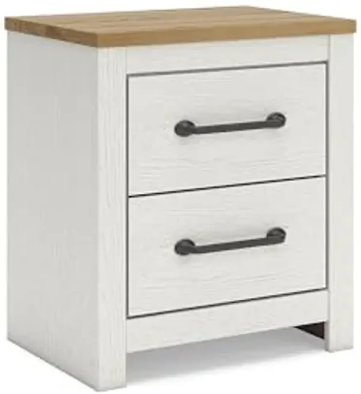 Signature Design by Ashley Linnocreek Farmhouse Nightstand, White/Warm Brown