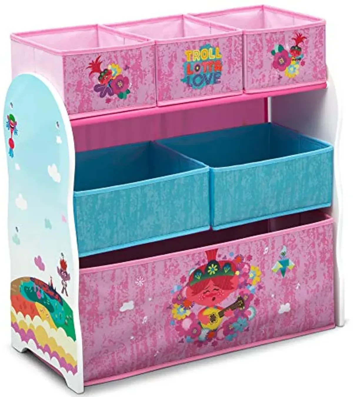 Delta Children Sesame Street Chair Desk and Trolls World Tour Toy Organizer