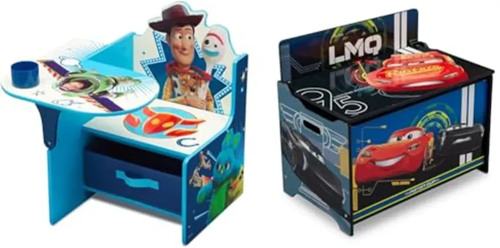 Delta Children Toy Story 4 Chair Desk and Disney/Pixar Cars Toy Box