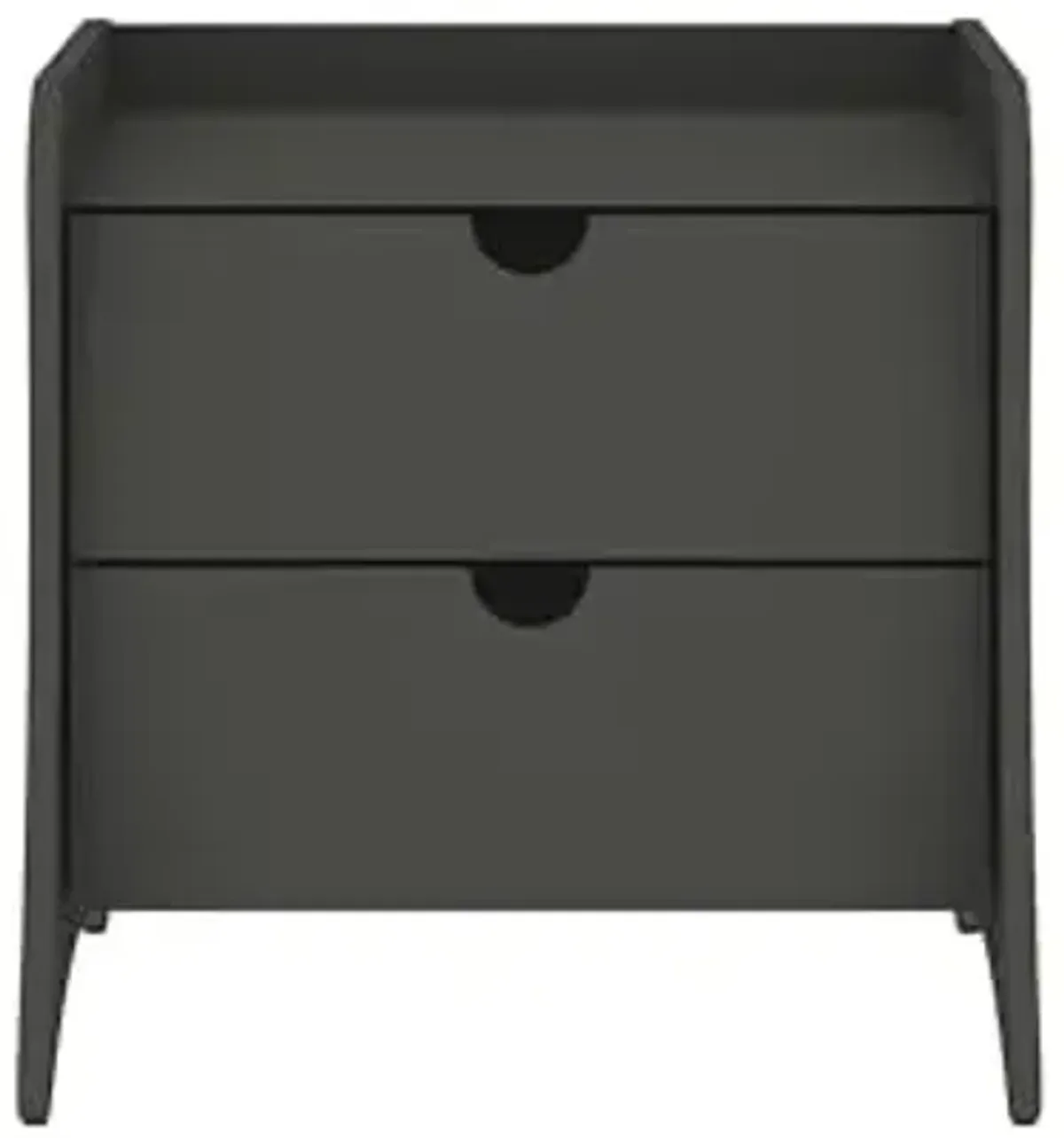 Manhattan Comfort Coney Mid Century Modern Nightstand with Drawers, Curved Legs, and Spacious Storage, Minimalist Bedroom Night Stand for Lamps and Decor Items, Bedside Table, Grey