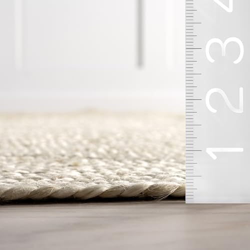 Rugs USA x Lauren Liess Juniper Tiled Jute Area Rug, 4x6, Ivory