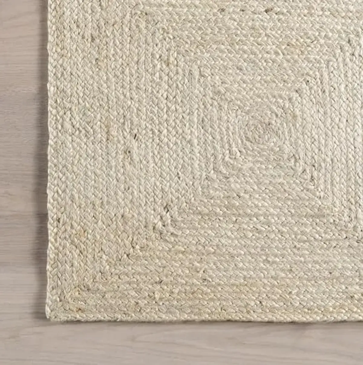 Rugs USA x Lauren Liess Juniper Tiled Jute Area Rug, 4x6, Ivory