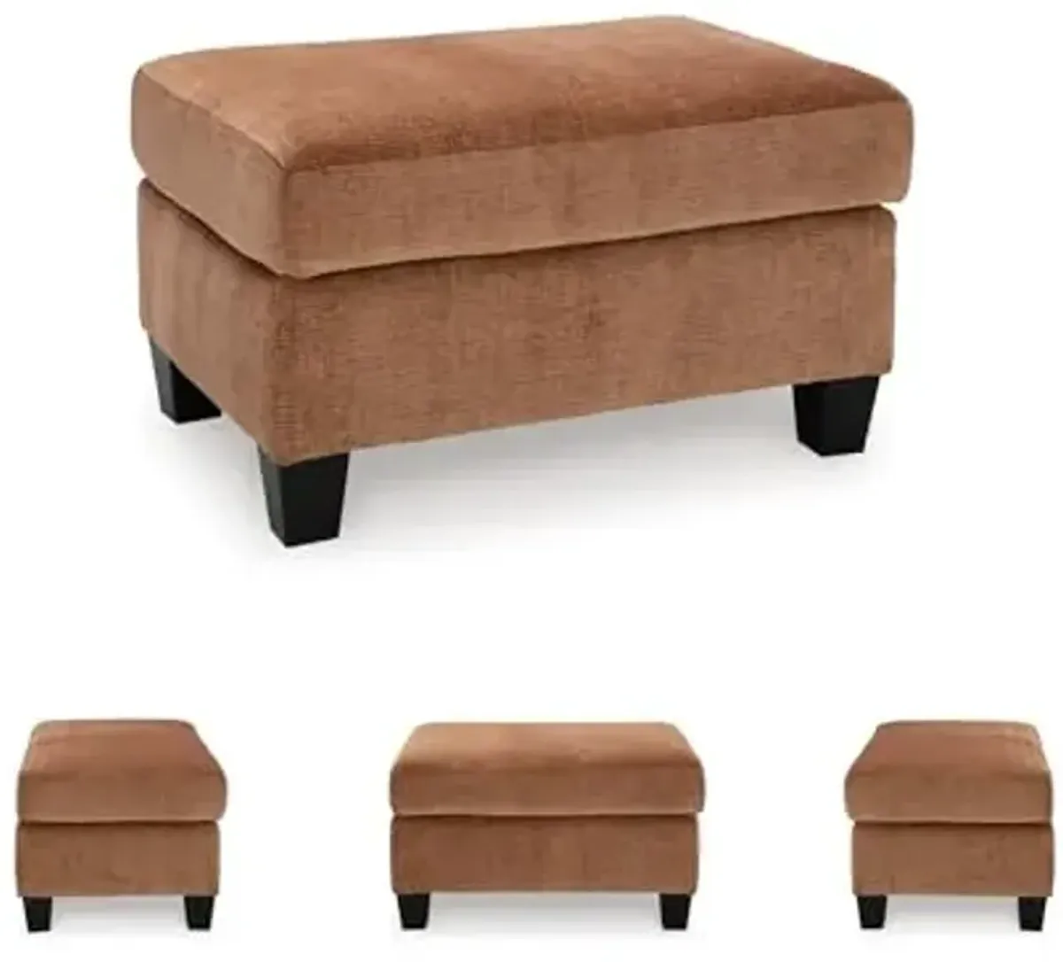 Signature Design by Ashley Amity Bay Modern Upholstered Rectangular Ottoman, Light Brown