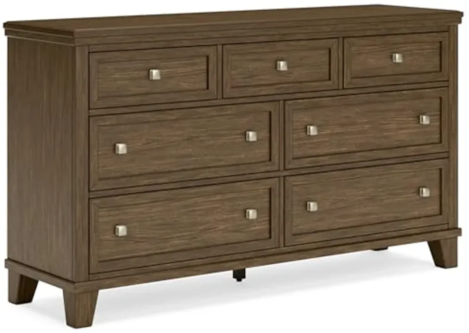 Signature Design by Ashley Shawbeck Casual 7 Drawer Dresser with Felt-Lined Top Drawer and Safety Stop for Bedroom, Light Brown